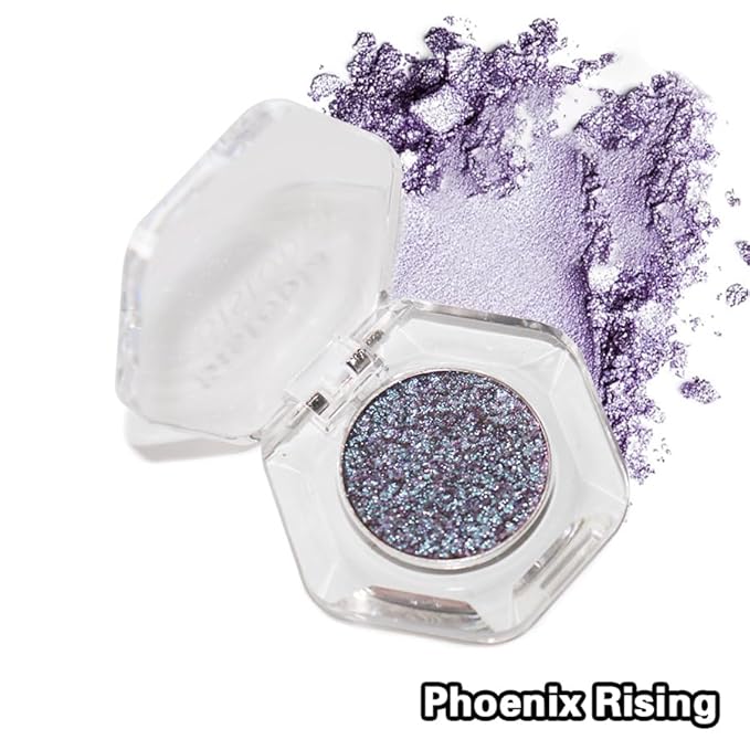 Chameleon Eyeshadow Collection, 14 Shades, Glitter Pressed Powder, Iridescent Shimmer Colors. (Phoenix Rising)