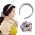 Headband and Scrunchie Set for Women 2Pack Hair Ties for Girls Elastics Bands Ponytail Holder Hair Accessories Grey Stripe