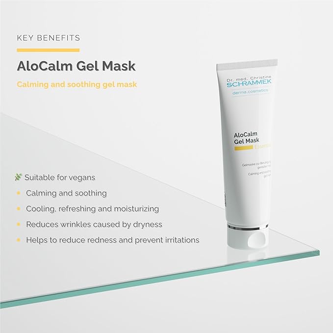 Schrammek Dr AloCalm Gel Mask (2.5 fl oz) – Intensive Skincare with Aloe Vera & Hyaluronic Acid - Hydrates Skin - All Skin Types - Post-Sun Care