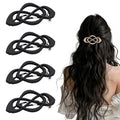 Vintage French Barrette Hair Clips, Hair Barrettes Hair Accessories for Women Girls, Elegant Retro Non Slip Clip with Classic Design Thick to Thin, Stylish Accessories Hair (Black, 4PCS)