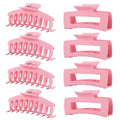 Pink Hair Clips for Women -8 Pack 4.3 Inch Large Hair Claw Clips for Women Thin Thick Curly Hair, Big Banana Clips,Strong Hold jaw clips