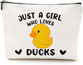 VICBOU Cute Duck Makeup Bag Duck Gifts for Women Girls Duck Decor Stuff Merch for Duck Lover Funny Christmas Birthday Gifts for Teens Best Friend Daughter BFF Sister Who Loves Ducks Cosmetic Bag