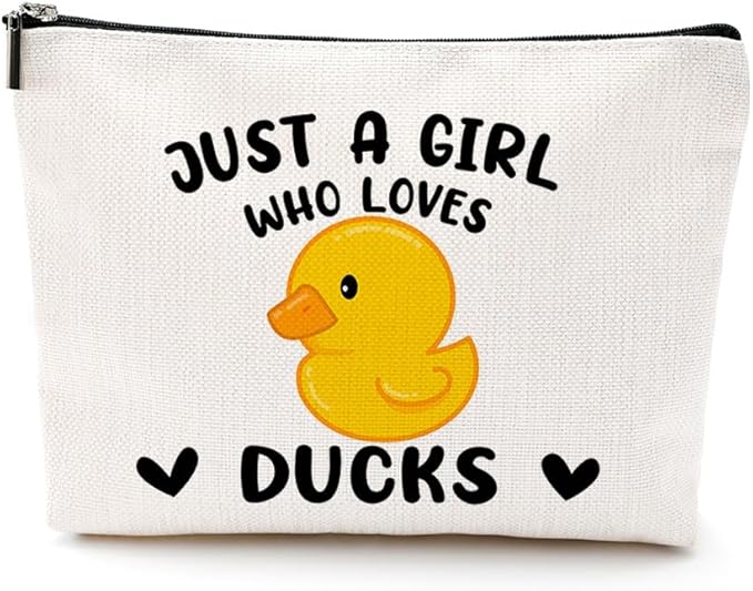 VICBOU Cute Duck Makeup Bag Duck Gifts for Women Girls Duck Decor Stuff Merch for Duck Lover Funny Christmas Birthday Gifts for Teens Best Friend Daughter BFF Sister Who Loves Ducks Cosmetic Bag