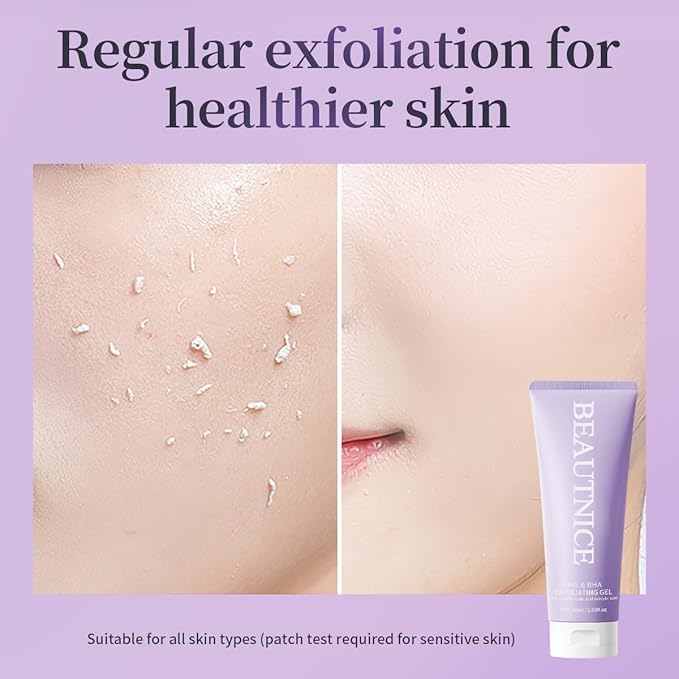 AHA BHA Exfoliating Gel, Deep Cleansing Peeling Gel for Acne Prone Skin, Removes Dead Skin Cells, Minimizes Pores, Renews Skin, Facial & Body Scrub, 2.03 fl oz