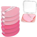 6 Pcs Powder Puff with 2 Travel Cases, Setting Powder Puffs for Face Powder and Foundation, Velour Makeup Puff for Loose Powder Body Powder, Skin-Friendly, Beauty Makeup Tools-Pink/Red