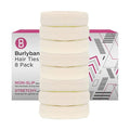 Burlybands Large Hair Ties for Thick, Heavy or Curly Hair - Non-Slip, Non-Damage, Seamless Women's Ponytail Scrunchies - Blonde, 8 Pcs