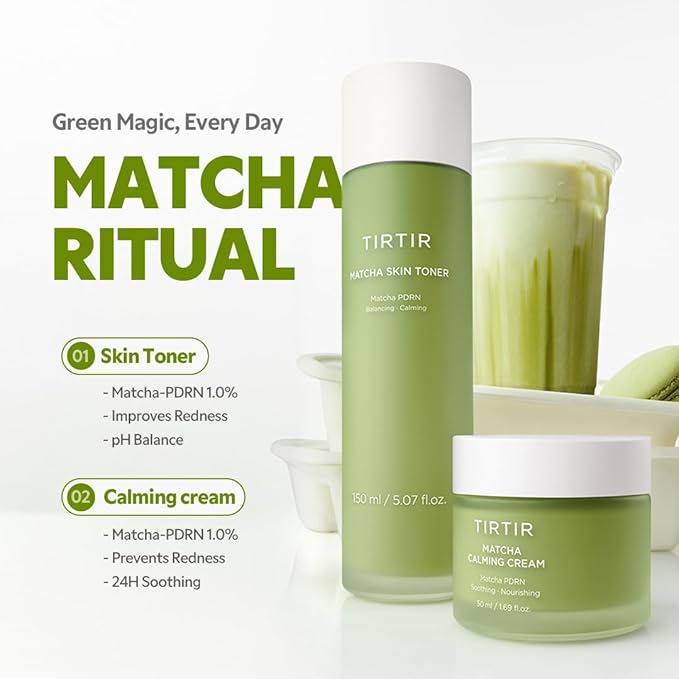 TIRTIR Matcha PDRN Skin Toner 5.07 Fl Oz | Hydrating Korean Daily Anti-Redness Skin Care Soothing Facial Toner for Sensitive Skin