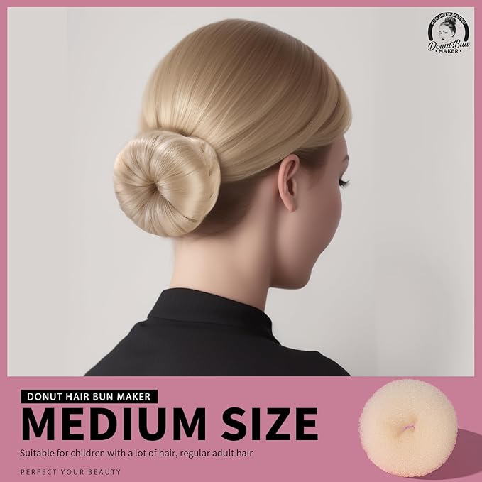 Teenitor Hair Bun Shaper Set with Extra-large, Large, Medium, Small Doughnuts Ring Stylers, 20pcs Blonde Large Bobby Pins