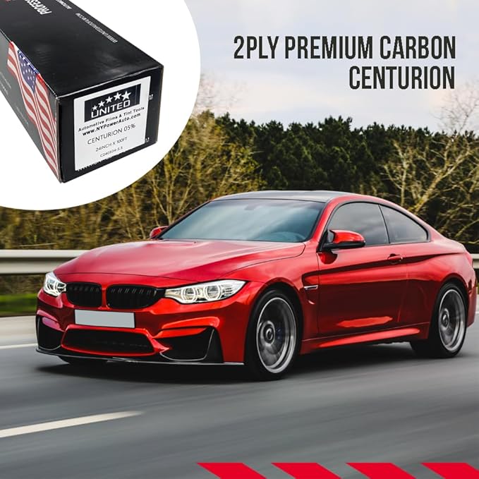 United Centurion Window Tint 35% VLT 36" Inx100'Ft 2Ply Carbon - PET Laminated Adhesive Film - Privacy Window Tint for Cars, Home, Blocks UV/IR Rays, Reduce Heat & Glare - Lifetime Color Stability