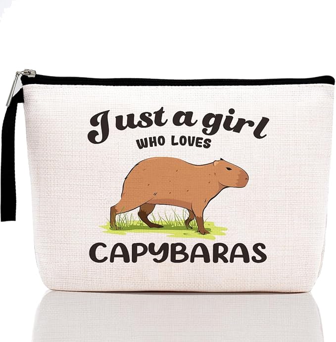 Funny Capybara Makeup Bag Capybara Gifts Capybara Themed Gifts for Girls Women Bestie Best Friend Capybara Animal Lover Gifts for Women Cosmetic Bag Zipper Pouch Travel Bag Graduation Birthday Gifts