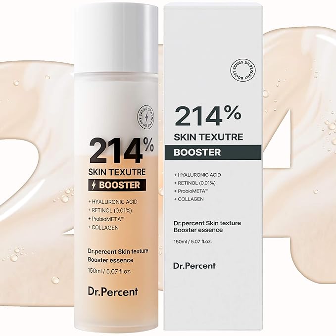 Skin Texture Booster 214% Essence – Deep Hydration, Glass Skin, Triple Hyaluronic Acid, Collagen & Retinol, Lightweight & Non-Sticky, Visibly Plumping Effect, Korean Skincare, 5.07 fl oz