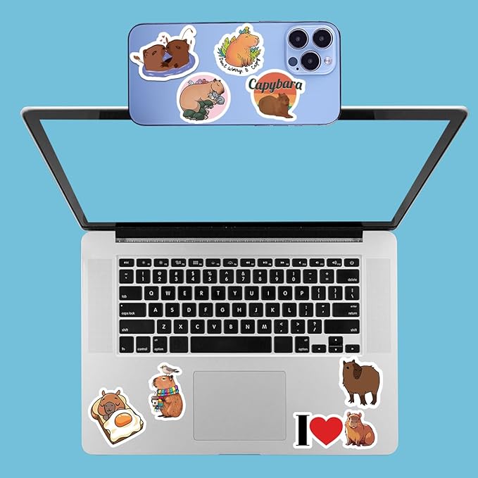 Funny Capybara Makeup Bag Capybara Gifts Cosmetic Bag with 8 PCs Stickers Animal Lover Gifts for Women Girls Daughter Best Friends Sisters Capybara Stuff Graduation Birthday Gifts Travel Toiletry Bag