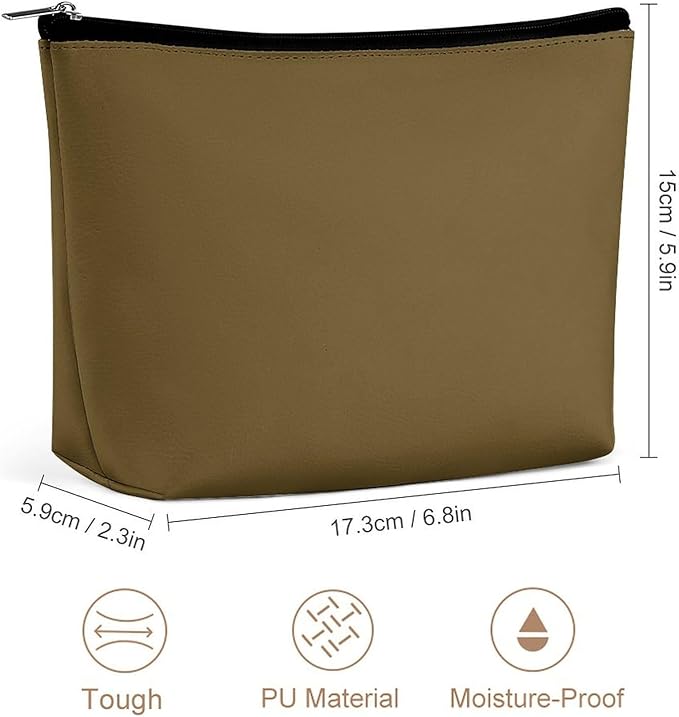 Small Zipper Cosmetic Case, Portable Makeup Case, Toiletry Bag, Travel Cosmetic Toiletry Bag Brown