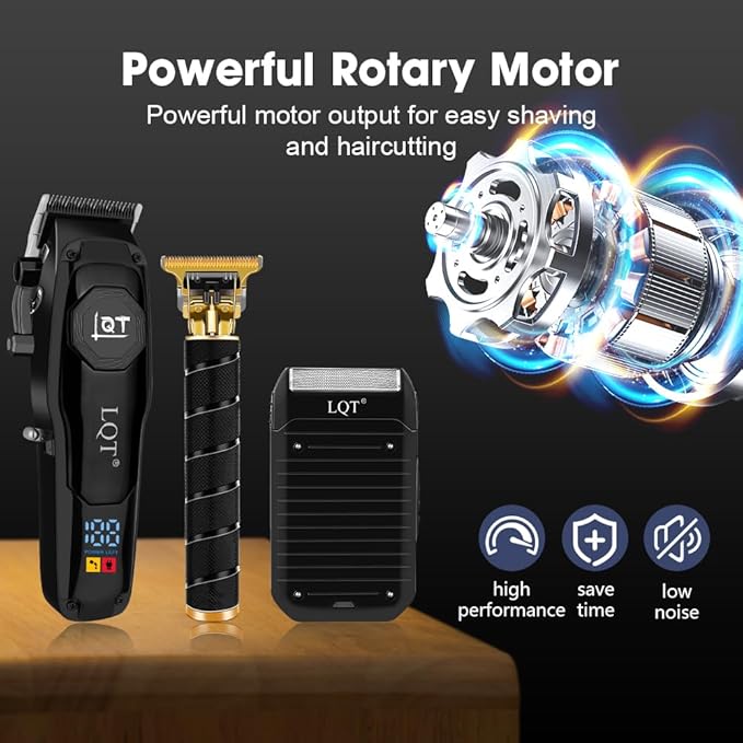 Hair Clippers for Men,3 In1 Cordless Beard Trimmer Electric Shavers,T-Blade Barber Clippers and Trimmer Set,Electric Hair Cut Machines,Men’s Grooming Kit for Gifts,for Home, Barber
