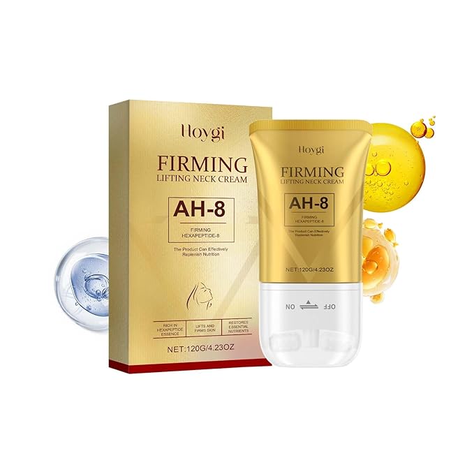 AH-8 Neck and Eye Cream Set with Electric Massage Tightening, Anti-Wrinkle Treatment with Red Light, Deep Moisturizer Bundle Care (Neck Cream)
