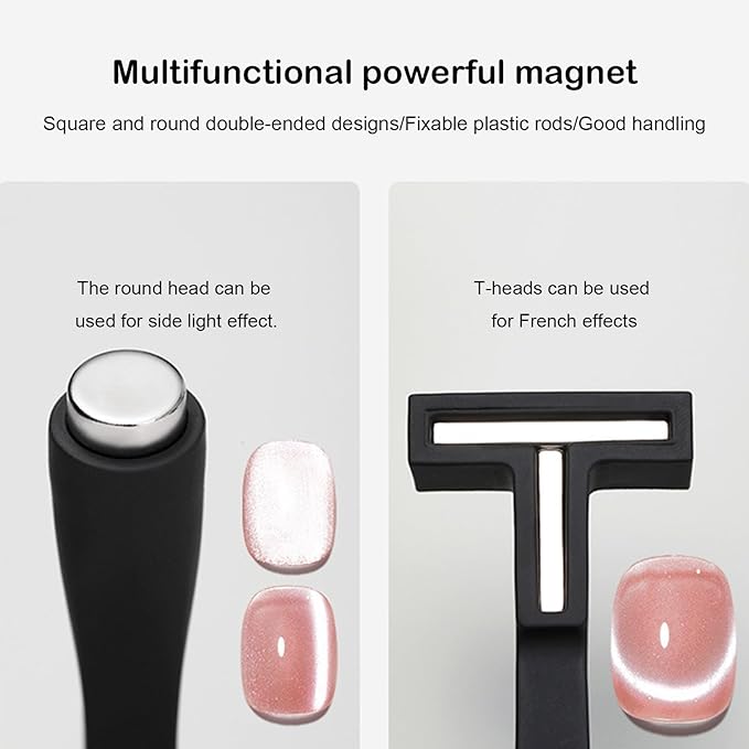 5 in 1 Nail Magnets for Gel Polish Tools 3D Magnet Wand Nail Art Magnet Stick Tool Nail Design Tools Nail Art Accessories DIY Home Salon Women s Christmas Gifts pink