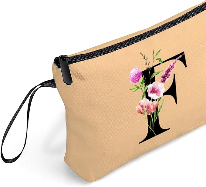 Birthday Thank You Appreciation Monogrammed Gifts for Mom Aunt Teacher Sister Friend Coworkers Bride Bridesmaid Makeup Cosmetic Bag with Mirror Mothers Day Christmas Graduation F