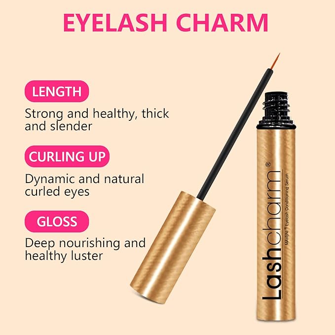 Lash Enhancing Serum, Women's Advanced Cosmetics, Eyelash Growth Serum, Promote Longer, Fuller, and Denser Eyelashes, Fast and Effective (Gold, 0.1 Fl Oz (Pack of 1))