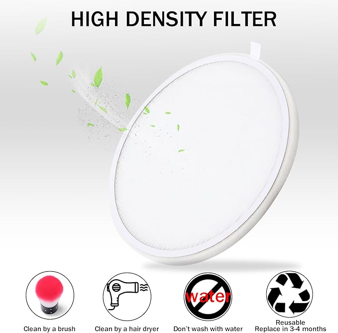 Nail Dust Collector Nail Tech with 2 Reusable Filters Powerful Suction Nail Vacuum Cleaner Fan Dust Collector Professional Electric Extractor Magnetic Cover Low Noise for Acrylic Gel