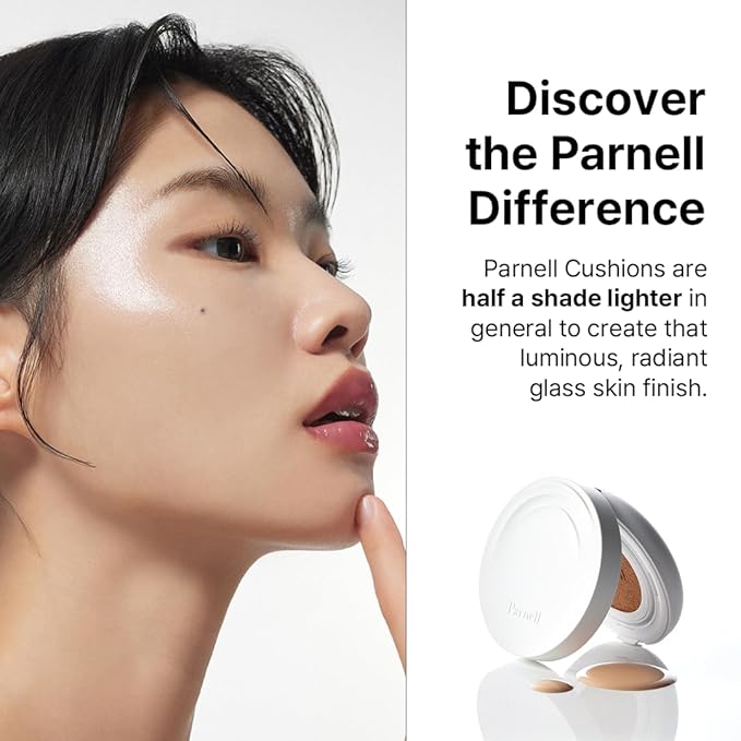 Parnell Cicamanu Serum Cushion - Moisturizing Foundation for Soothing, Coverage, Glass Skin and Lightweight for Sensitive and Dry Skin Pearl Skin (0.52 Fl Oz) (34N)
