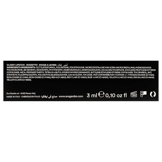 EVAGARDEN Classy Lipstick - Formulated with Natural Oils - Envelopes Your Skin with Satin Effect - Light, Pigmented Blend Gives Full Coverage and Chic Finish Instantly - 612 Flame Scarlet - 0.1 oz