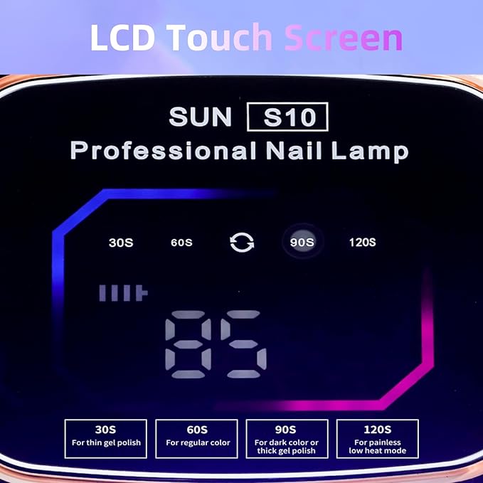 LimeGirl Cordless White Nail Lamp for Gel X, Professional LED UV Nail Curing Lamp for Gel Nail Polish, Fast Nail Dryer with 4 Timers & Sensor, Rechargeable UV Lights for Salon & Home