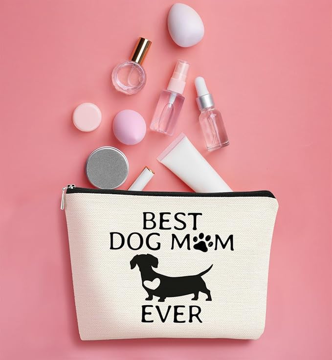 Dog Gifts for Dog Lovers & Moms - Birthday Gift, Makeup Bag for Women & Puppies
