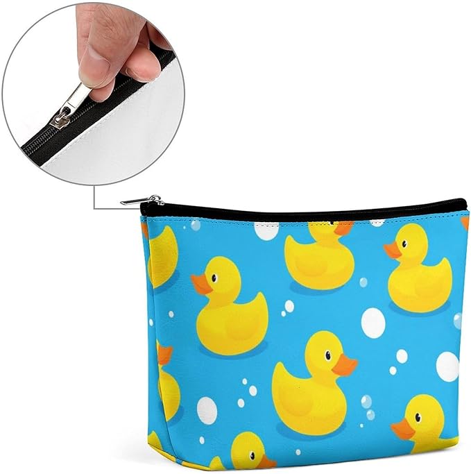 Women's Toiletry Bag, Travel Cosmetic Bag, Large Makeup Case, Yellow Rubber Duck Personality Fashion Zipper Cosmetic Case