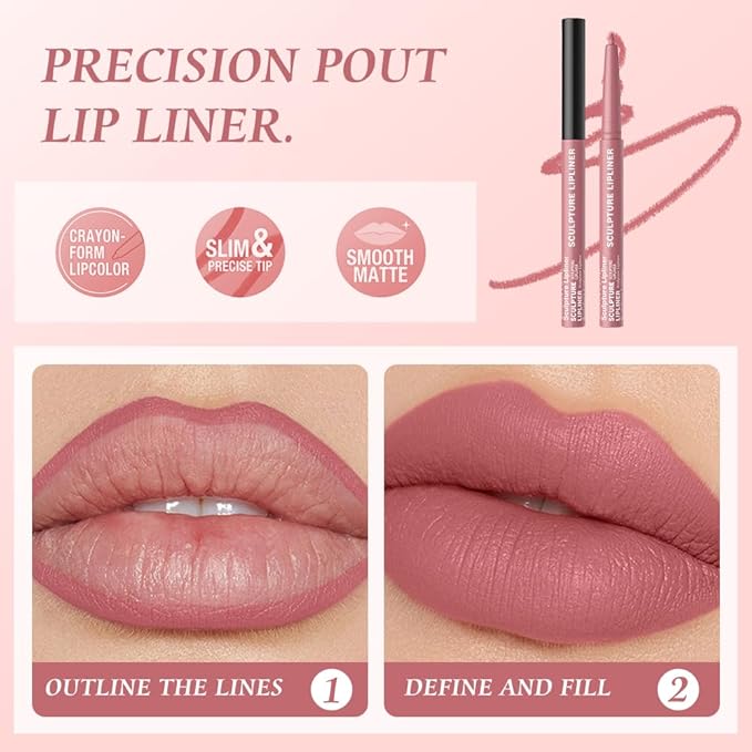 12 Colors Matte Lip Liner Pencil – Long Lasting Waterproof Lip Liner, Smudge Proof Transfer Proof Lip Pencil, High Pigment Lip Makeup for Defining & Filling Lips (11#, 1PCS)