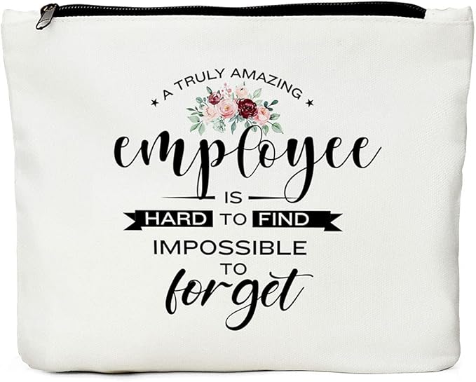 Employee Appreciation Gifts, Employee Gifts, Employee Birthday Christmas New Job Promotion Gifts, Thank You Gifts, Retirement Gifts for Employee, Coworker- Amazing Employee is Hard to Find Makeup Bag