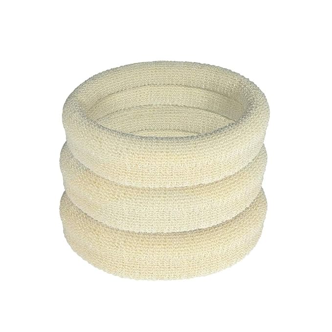 Burlybands Large Hair Ties for Thick, Heavy or Curly Hair - Non-Slip, Non-Damage, Seamless Women's Ponytail Scrunchies - Blonde, 3 Pcs