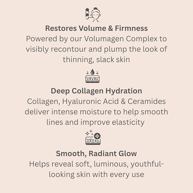 Consult Beaute Volumagen TRIO Skin Care For Plumper & Smoother Skin - Collagen, Hyaluronic Acid and Ceramides - Doctor Formulated for Face, Neck and Eyes - Boost Moisture for Glowing Complexion
