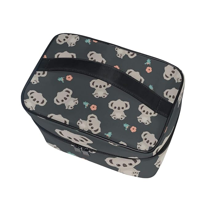 senya Cosmetic Bag Cartoon Koala Travel Makeup Organizer Bag Portable Train Case for Women Girls