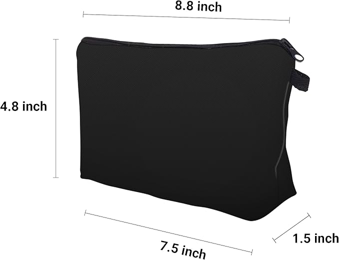 Cute Travel Makeup Bag Cosmetic Bag Small Pouch Gift for Women (Plain Black)