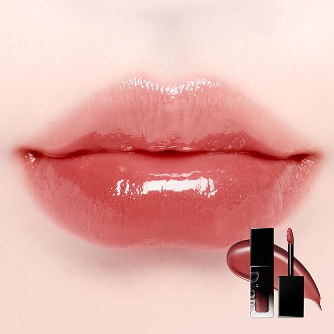 DINTO Blur-Glowy Lip Tint - Glossy Finish, Hydrating, Long Lasting, Lightweight Texture, Non-Sticky, Vegan & Cruelty-Free, K beauty (210 Reverentia, 0.11 fl.oz) (30 colors)