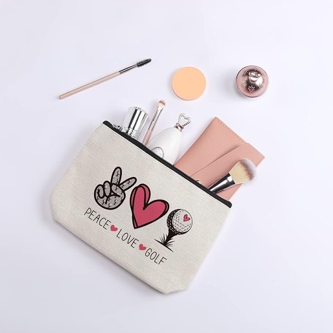 Golf Gifts Balls for Women Cosmetic Bag Small Makeup Bag Birthday Christmas Gifts for Golfers Players Coaches Friends Golf Accessories Ball Bag