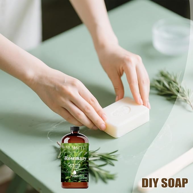 Rosemary Essential Oil, Rosemary Oil 16 Fl Oz 480ML for Diffuser Humidifier Yoga Cleaning DIY Candle Soap Making Essential Oils