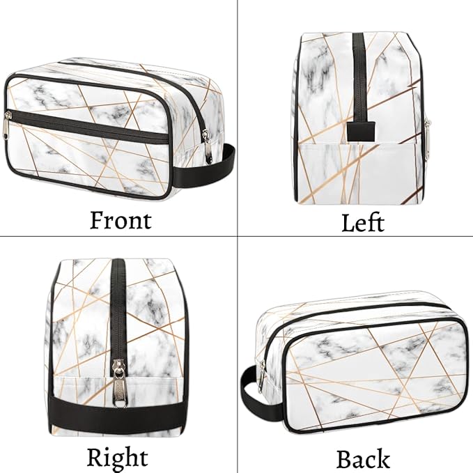 Marble Texture Abstract Travel Toiletry Bag for Women Men Lightweight Cosmetic Makeup Bag Organizer Waterproof Shaving Bag Dopp Kit with Large Capacity for Toiletries and Shaving Accessories