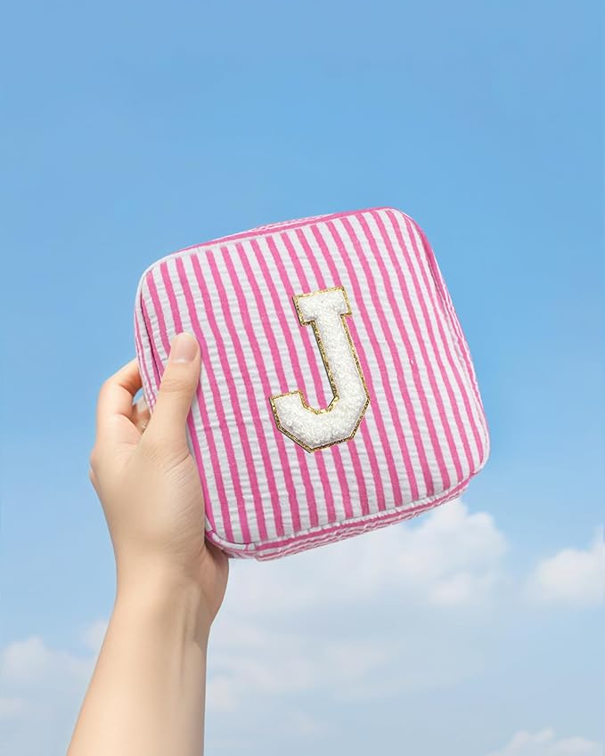 LETGO Unique Makeup Bag Cosmetic Bag, Pink Travel Toiletry Bag Sister Gifts Birthday Gifts Girlfriend Gifts for Women Her Makeup Storage Skincare Pouch