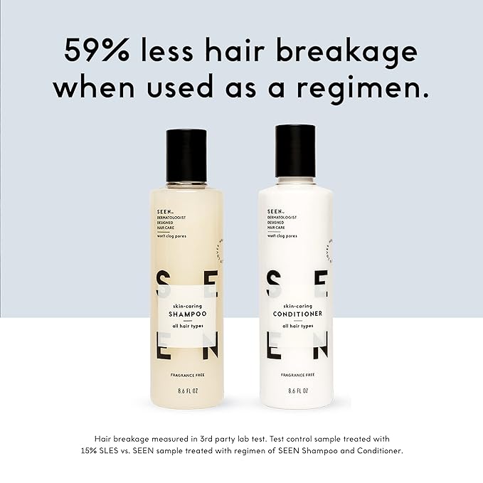 SEEN Conditioner Eco-Refill, Fragrance Free - Non-Comedogenic & Sulfate-Free Hair Conditioner- Dermatologist-Developed - Safe for Sensitive & Acne Prone Skin