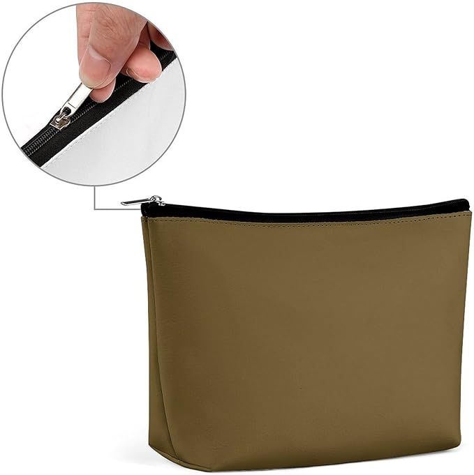 Small Zipper Cosmetic Case, Portable Makeup Case, Toiletry Bag, Travel Cosmetic Toiletry Bag Brown