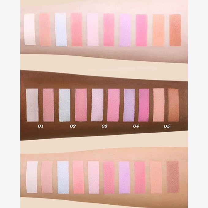 Flower Knows Butterfly Cloud Collar Rouge Box Highlighting & Blush Duo Powder,Nude+Peach Matte Finish Blush & Highlighter Palette,Buildable & Blendable Makeup for cheeks(01 Rouge Snow)