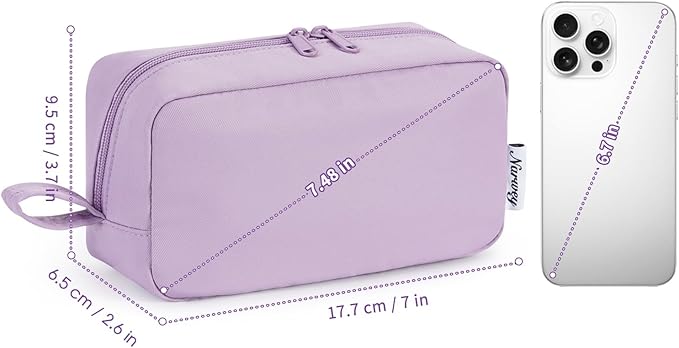 Narwey Small Makeup Bag for Purse Travel Makeup Pouch Mini Cosmetic Bag Zipper Pouch for Women (Purple, Small)