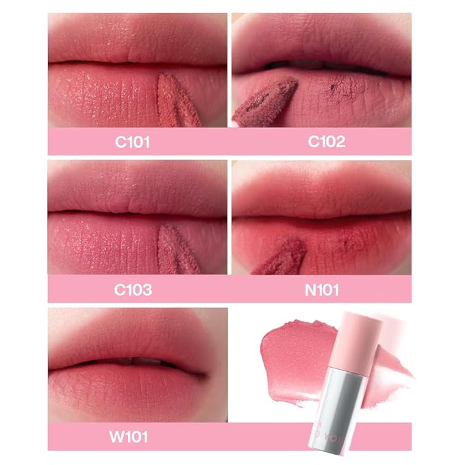 INTO YOU Airy Moisture Lipstick for Women, Long Lasting Matte Finish Lip Mud, High Pigment Color Lip Makeup, Hydrating Lightweight Mousse Texture for Women, W101 Sugar Melon