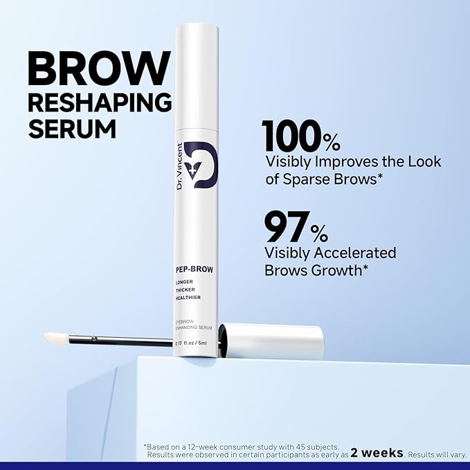 Eyebrow Growth Serum with Biotin Peptides, 2.3× Absorption Advanced Formula for Naturally Fuller, Thicker, Stronger Brows, Vegan Cruelty-Free, 0.17 Fl Oz (5mL)