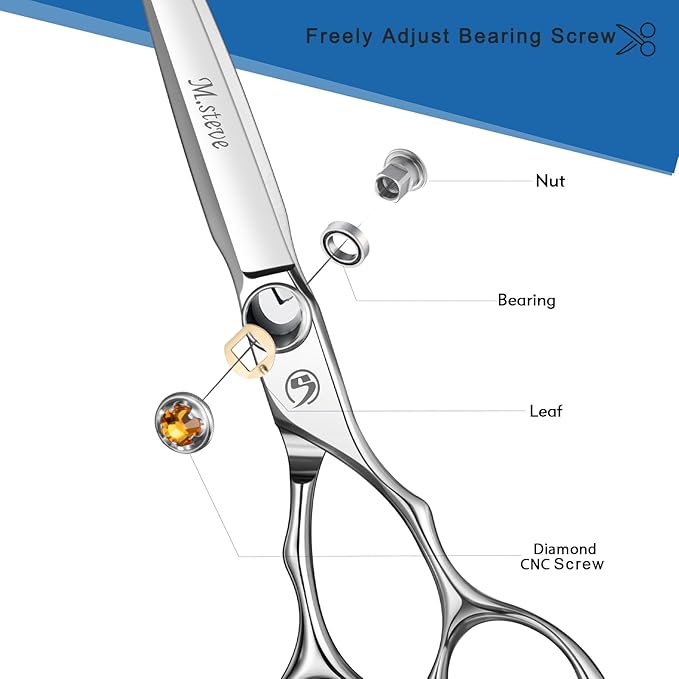 Professional Hair Cutting Scissors 6 Inch, VG10 Stainless Steel Barber Shears, Extremely Sharp Hairdressing Scissors for Salon & Home Use, Ambidextrous Left Right Hand