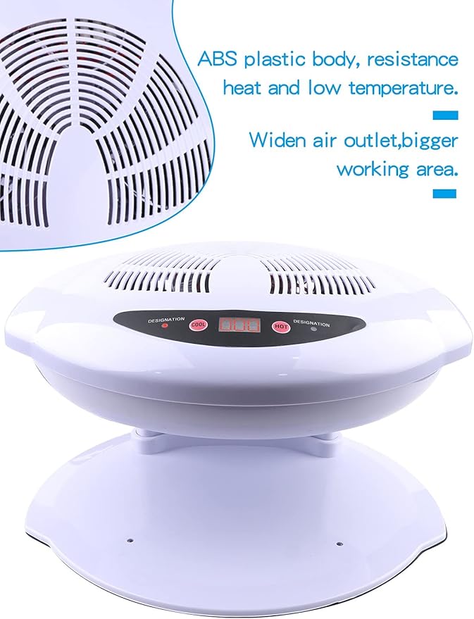 Kalolary Nail Lamp, 400W Air Nail Dryer Nail Fan Hair Dryer for Hands and Feet Nail Polish Automatic Sensor Warm Cool Breeze Use at Home and Salon(White)