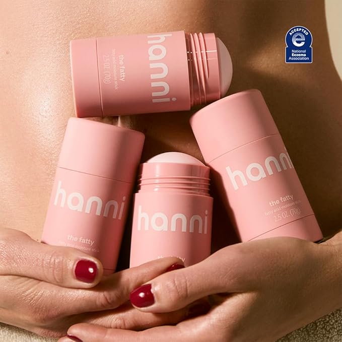 HANNI Fatty Body Moisturizer Stick with Fatty Acids, Travel Size Friendly Solid Lotion for Plumping and Hydration, Fragrance-Free and Safe for Sensitive Skin, 2.5 oz