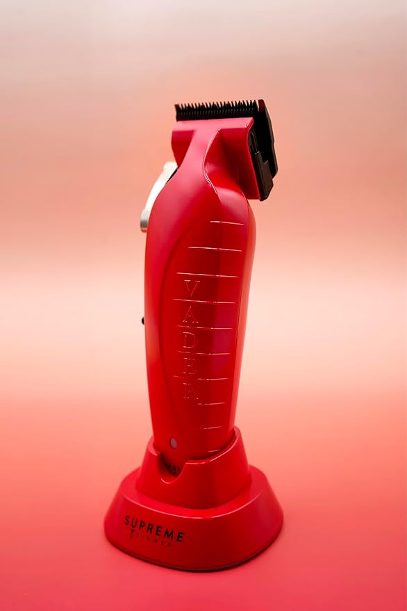 Supreme Trimmer 3-in-1 Barber Kit | Vader Clipper, Vader Trimmer & Crunch Foil Shaver | Men's Professional Beard Trimmer, Brushless Motor Clippers & Waterproof IPX6 Shaver | Red