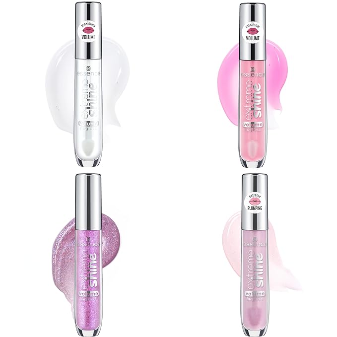 essence | Extreme Shine Volume Lipgloss Gift Set | 4 Shades in 1 Set | Stocking Stuffer for Beauty Lovers | Vegan & Cruelty Free | Free from Gluten, Parabens, Preservatives, Oil